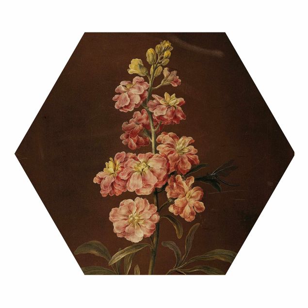 Wooden hexagon - Barbara Regina Dietzsch - A Light Pink Gillyflower