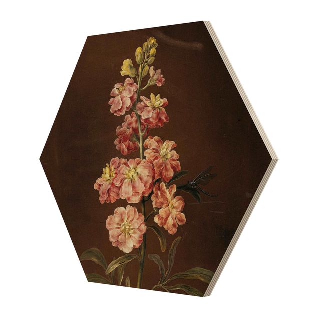 Wooden hexagon - Barbara Regina Dietzsch - A Light Pink Gillyflower