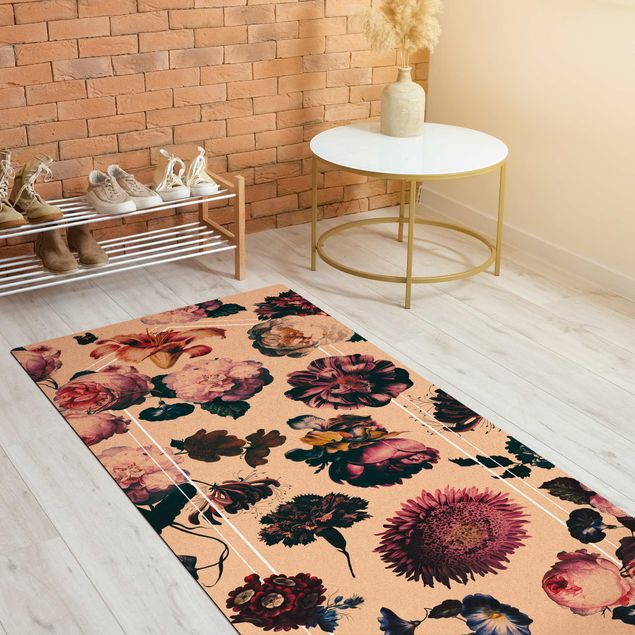 contemporary rugs Baroque Flowers With white Geometry