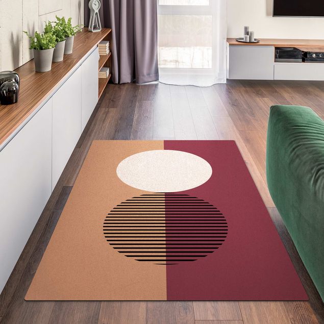 modern abstract rug Bauhaus Ulm Violet