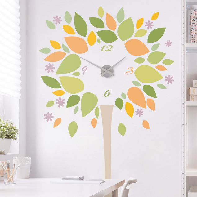 Wall decal forest Tree Clock