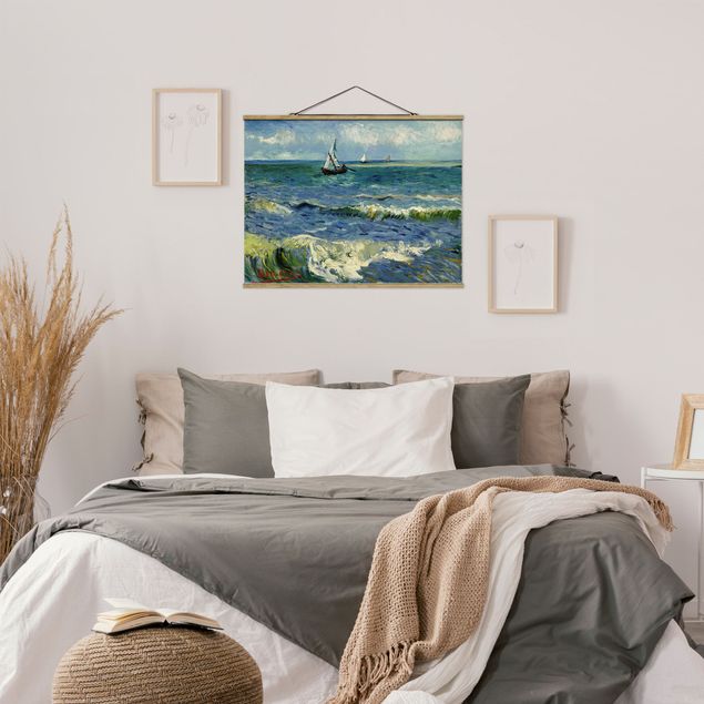 Fabric print with poster hangers - Vincent Van Gogh - Seascape Near Les Saintes-Maries-De-La-Mer