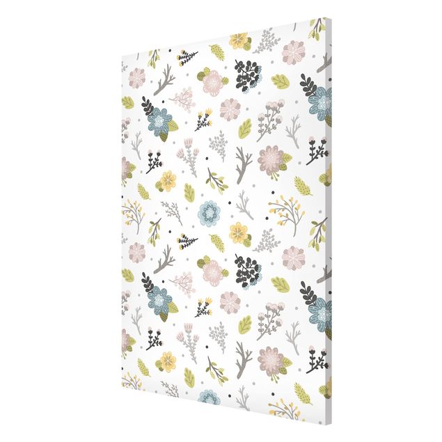 Magnetic memo board - Scandinavian Branches And Flowers