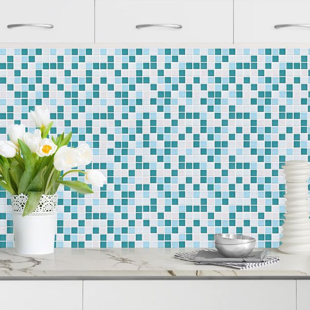 Splashback patterns Mosaic Tiles Turquoise Blue