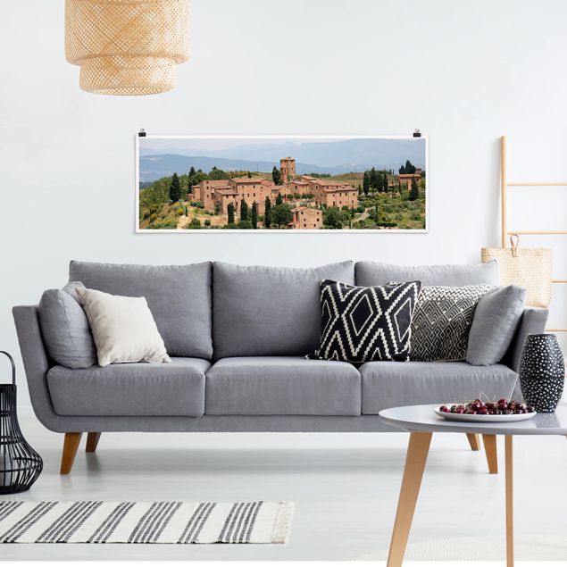 Panoramic poster architecture & skyline - Charming Tuscany