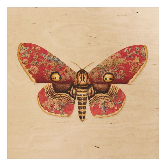 Print on wood - Vintage Moth