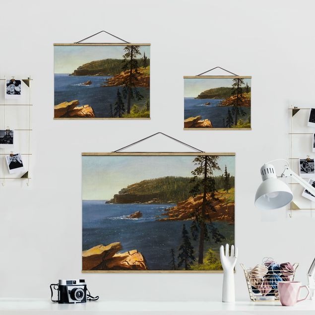 Fabric print with poster hangers - Albert Bierstadt - California Coast