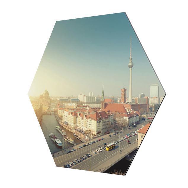 Alu-Dibond hexagon - Berlin In The Morning