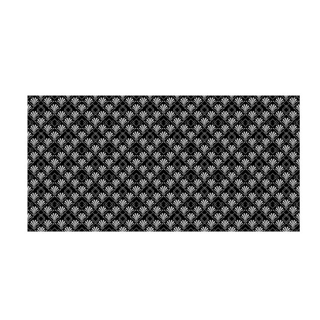 Modern rugs Glitter Look With Art Deko Pattern On Black