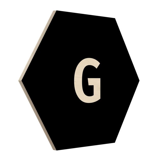 Wooden hexagon - Letter Black G