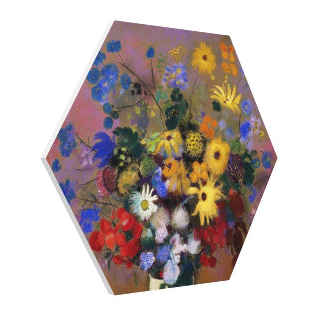 Forex hexagon - Odilon Redon - White Vase with Flowers