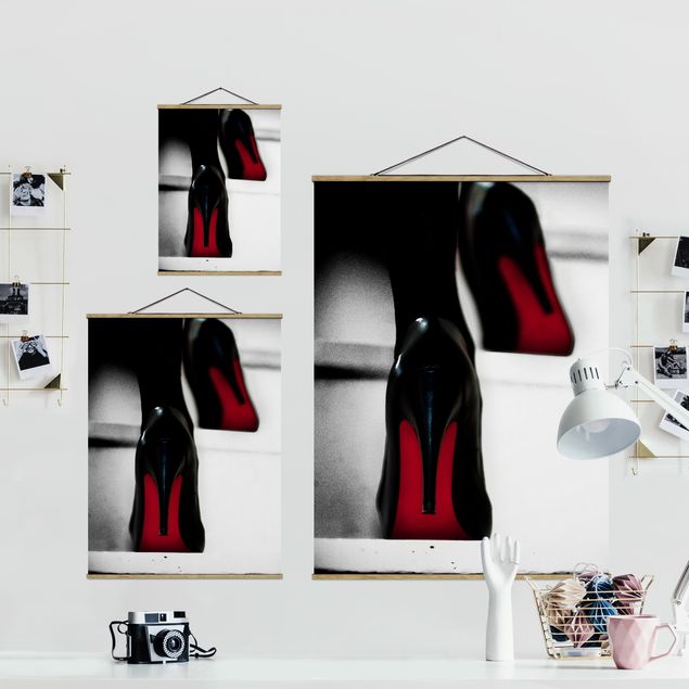 Fabric print with poster hangers - High Heels In Red