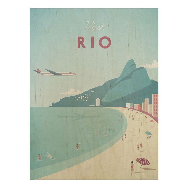 Print on wood - Travel Poster - Rio De Janeiro