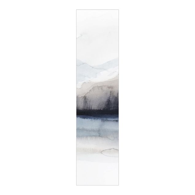 Sliding panel curtains set - Lakeside With Mountains I