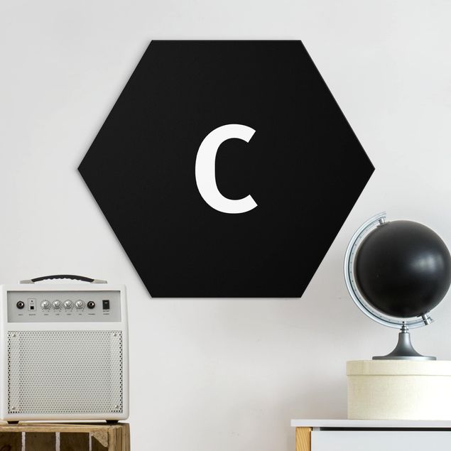 Alu-Dibond hexagon - Letter Black C