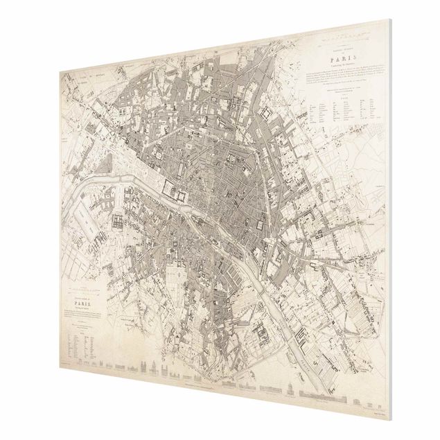 Print on forex - Vintage Map Paris