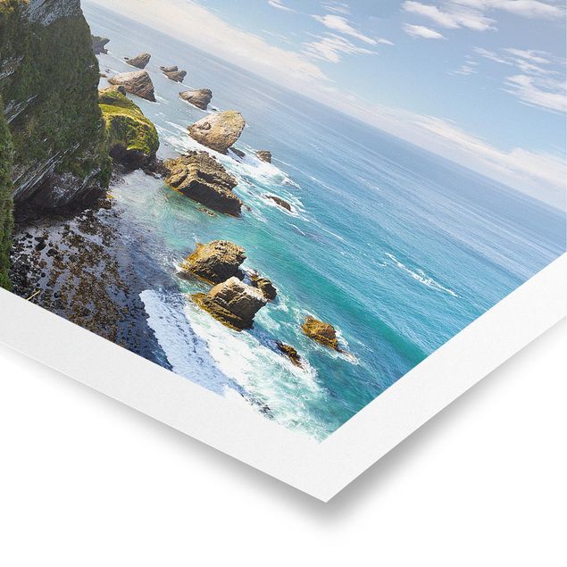 Poster - Nugget Point Lighthouse And Sea New Zealand
