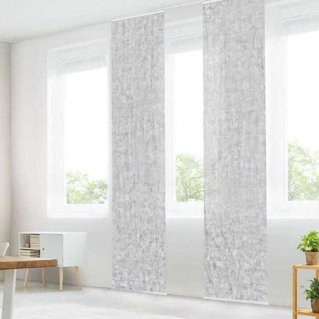 Sliding panel curtains set - Concrete Ciré Wallpaper