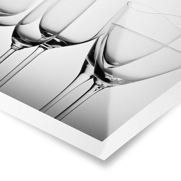 Poster - Fine Glassware Black And White