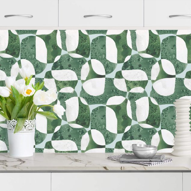 Kitchen splashback patterns Living Stones Pattern In Green II