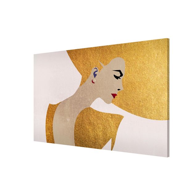 Magnetic memo board - Lady With Hat Golden