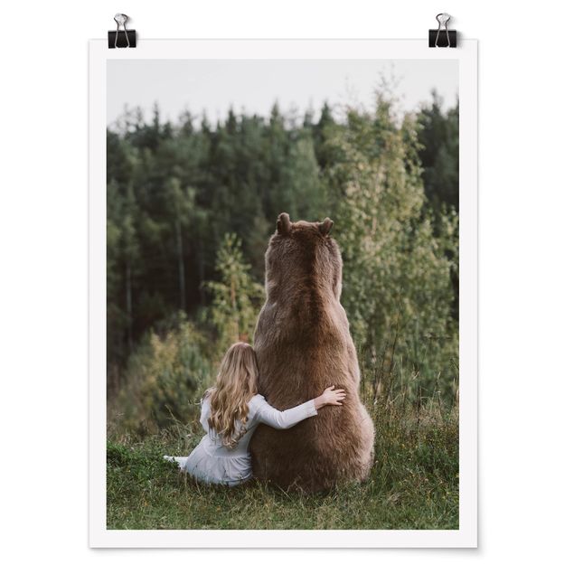 Poster - Girl With Brown Bear