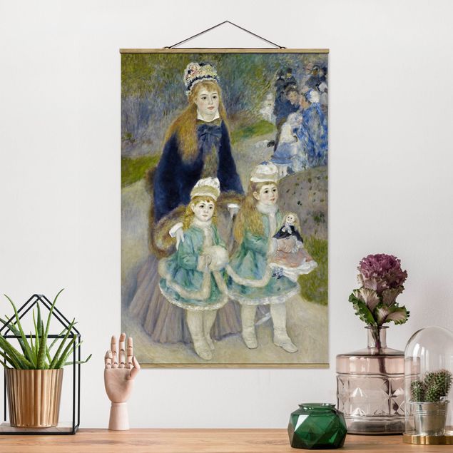 Fabric print with poster hangers - Auguste Renoir - Mother and Children (The Walk)
