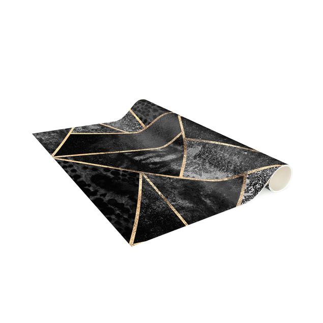 Modern rugs Gray Triangles Gold