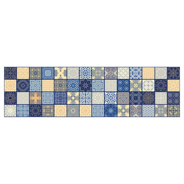 Kitchen wall cladding - Sunny Mediterranian Tiles With Blue Joints