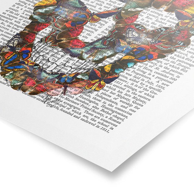 Poster quote - Scary Reading - Butterfly Skull