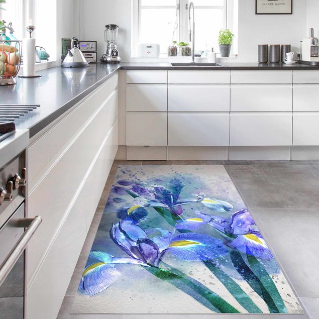 Outdoor rugs Watercolour FLowers Iris