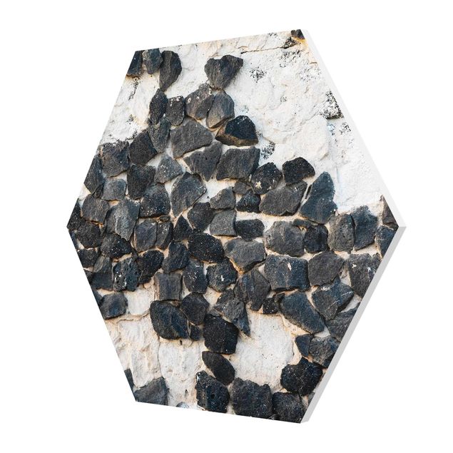 Hexagon Picture Forex - Wall With Black Stones
