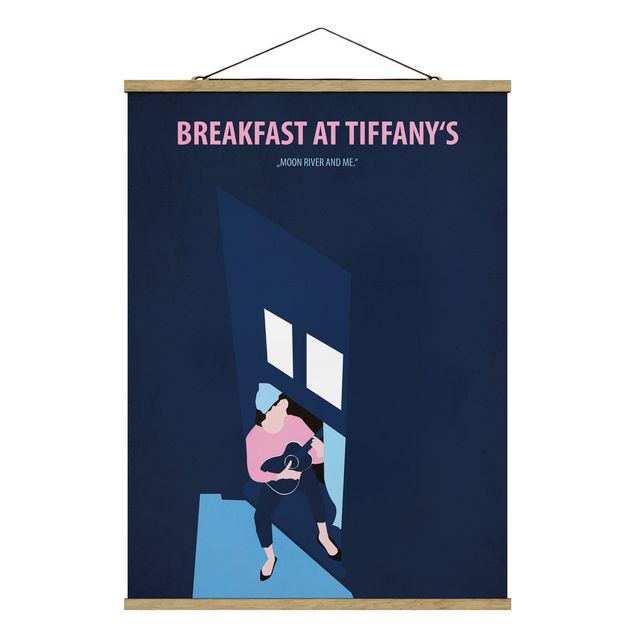 Fabric print with poster hangers - Film Posters Breakfast At Tiffany's