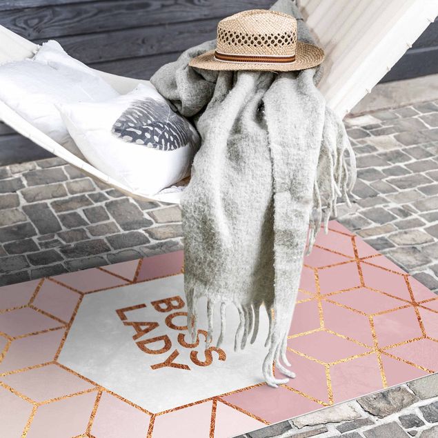 Outdoor rugs Boss Lady Hexagons Pink