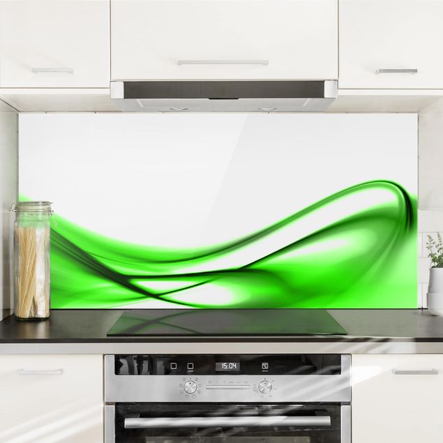 Glass splashback abstract Green Touch
