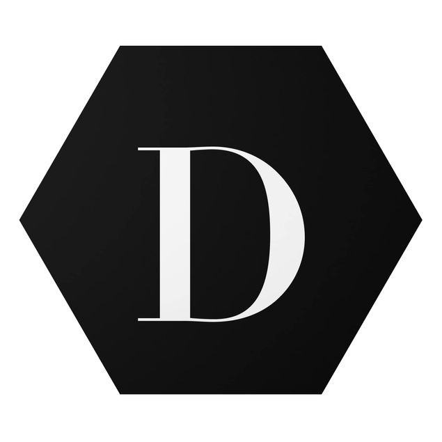 Alu-Dibond hexagon - Letter Serif Black D