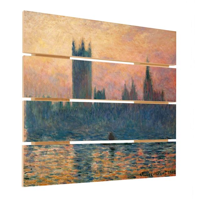 Print on wood - Claude Monet - London Sunset