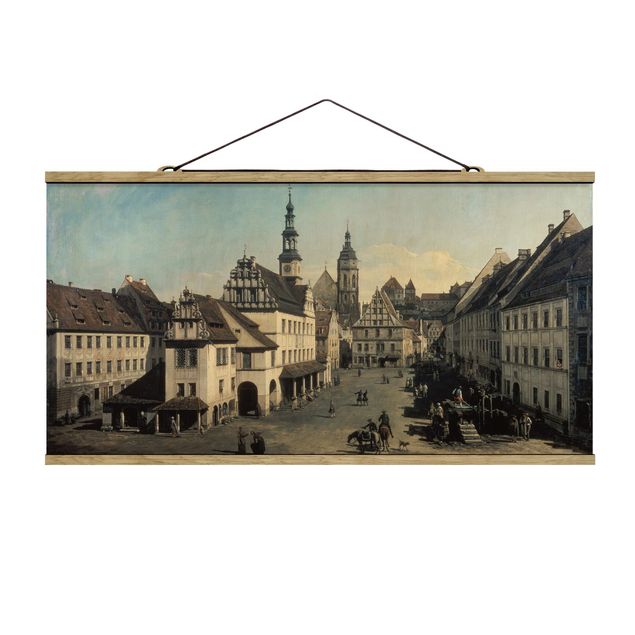Fabric print with poster hangers - Bernardo Bellotto - The Market Square In Pirna