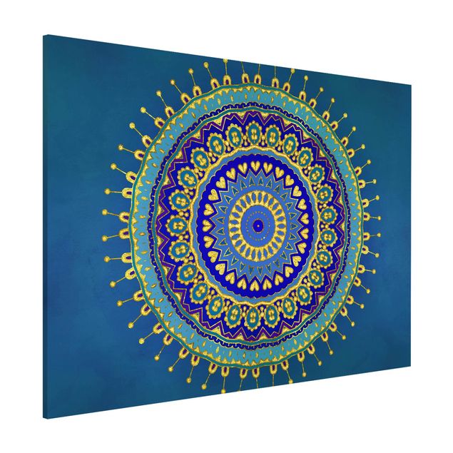 Magnetic memo board - Mandala Blue Gold