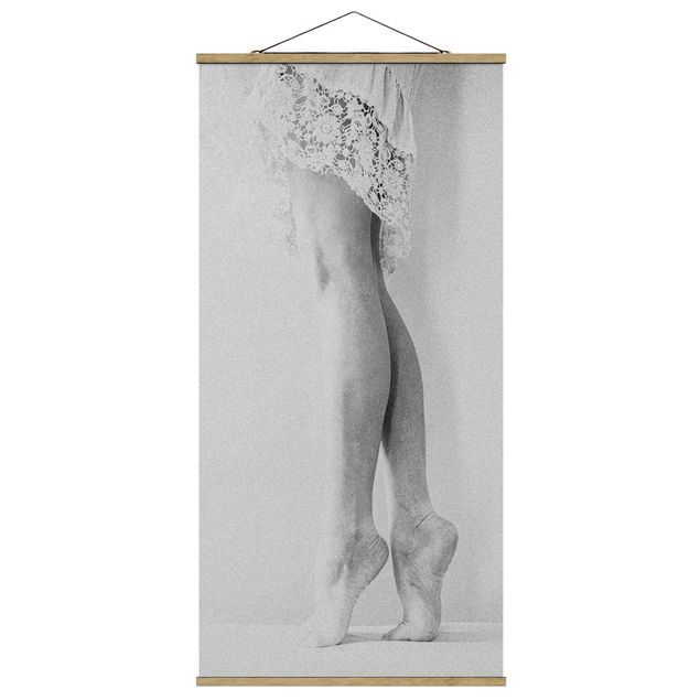 Fabric print with poster hangers - On Tiptoes