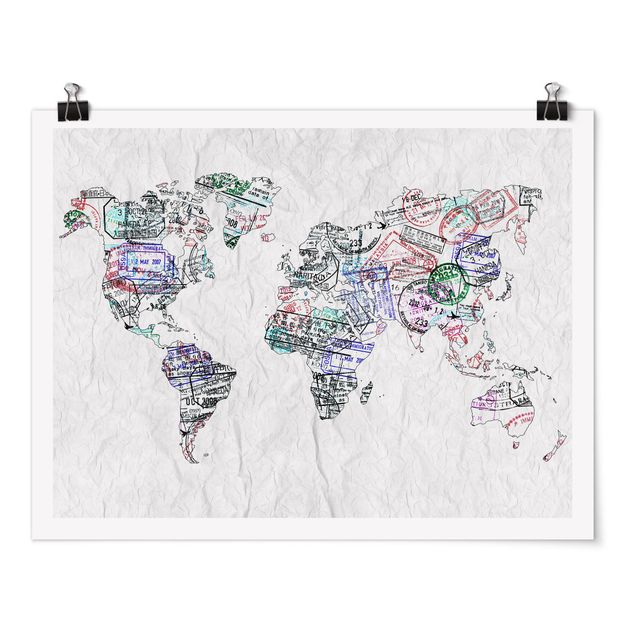 Poster - Passport Stamp World Map