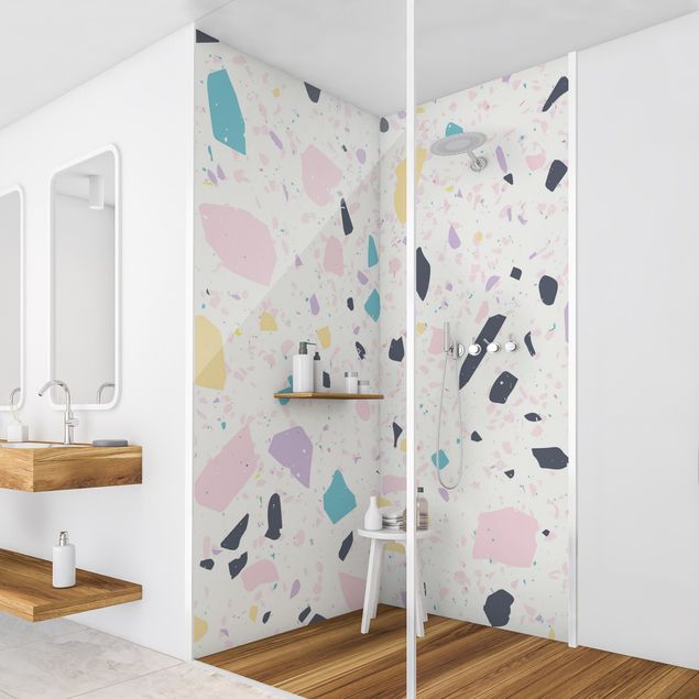 Shower wall cladding - Detailed Terrazzo Pattern Capri