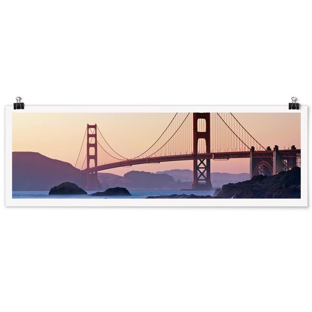 Panoramic poster architecture & skyline - San Francisco Romance