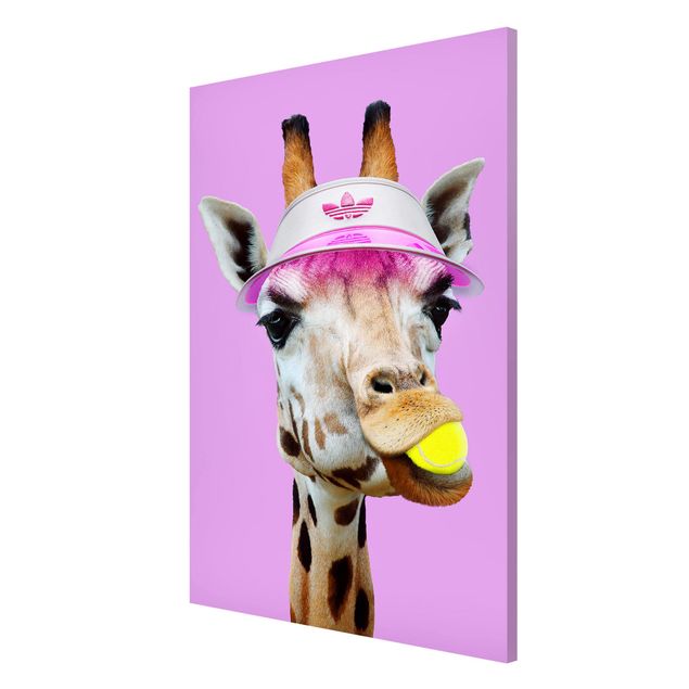 Magnetic memo board - Giraffe Playing Tennis