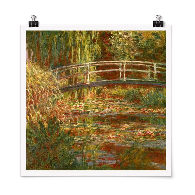 Poster - Claude Monet - Waterlily Pond And Japanese Bridge (Harmony In Pink)