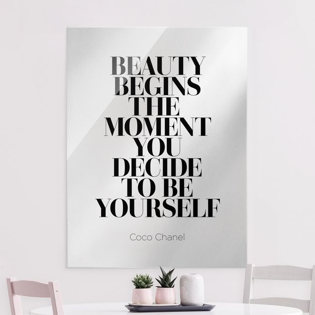 Magnettafel Glas Be Yourself Coco Chanel