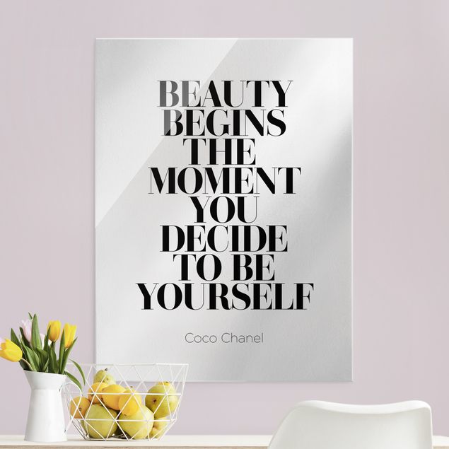 Glass print - Be Yourself Coco Chanel