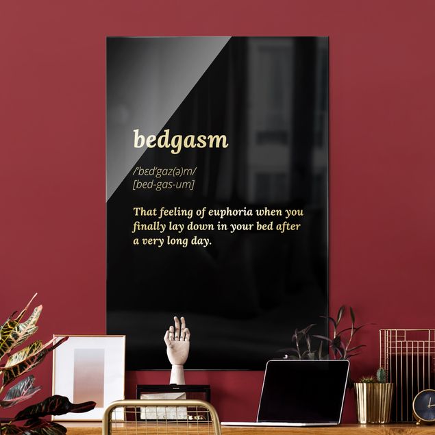 Glass print - Bedgasm - Portrait format