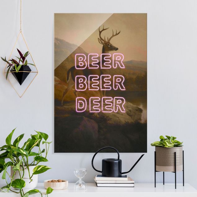 Glas Magnetboard Beer Beer Deer