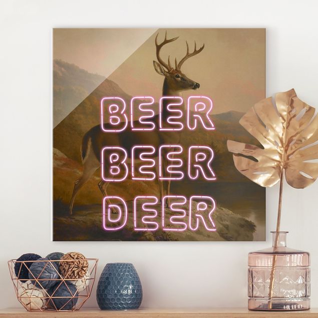 Glas Magnetboard Beer Beer Deer